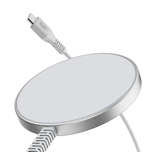 Offerta a tempo: ESR Caricatore Wireless per MagSafe, Allineamento Preciso, Tenuta Sicura | Cavo Durevole da 1,5 m per iPhone 18 Pro/Pro Max/17/17e/16/15-12, AirPods 4/3/2 Pro, S26 Series, Senza Alimentatore, Bianco - 44% da 8.99 € a 5.00 €
