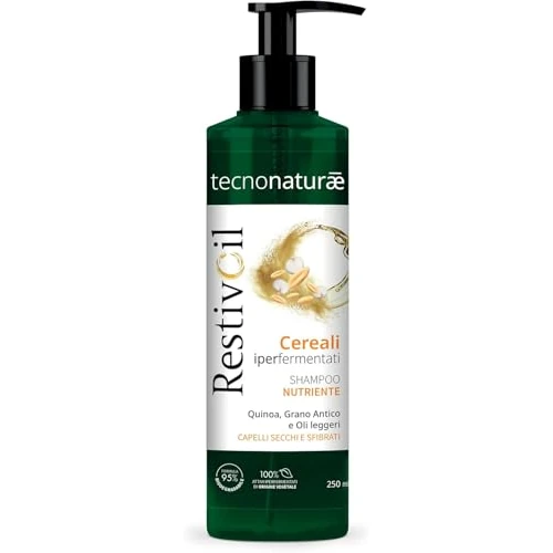 RestivOil Tecnonaturae Shampoo Nutriente Capelli Secchi e Sfibrati Cereali Iperfermentati Oli Leggeri Biodegradabile 250ml