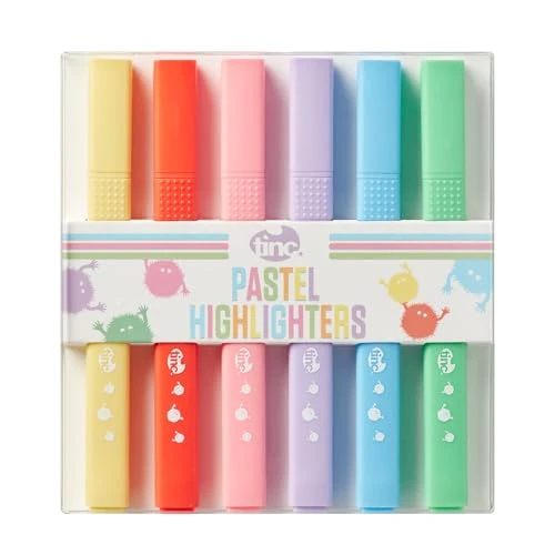 Offre limitée : Tinc - Set de Surligneurs Pastel aux Couleurs Douces - Ensemble de Marqueurs à Pointe Biseautée avec Étui de Transport - Fournitures Scolaires Créatives pour École et Bureau - Multicolore - Lot de 6 de 8.28 € à 8.28 € (0.00% de remise)