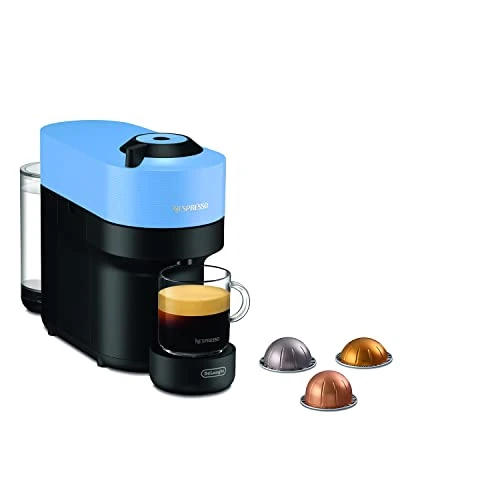 Nespresso De'Longhi ENV90.A Vertuo Pop Coffee Capsule Machine, Prepares 4 Cup Sizes, Centrifusion Technology, Welcome Package Included, 1260W, Pacific Blue