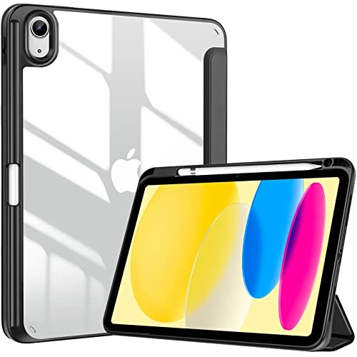 Oferta limitowana: ProCase Etui do iPada 10. generacji 2022 10,9 cala z uchwytem na długopis, odporne na uderzenia Smart Case Cover z przezroczystą tylną obudową etui ochronne kompatybilne z iPadem 10. generacji – czarne z 69.00 zł na 69.00 zł (oszczędź 0
