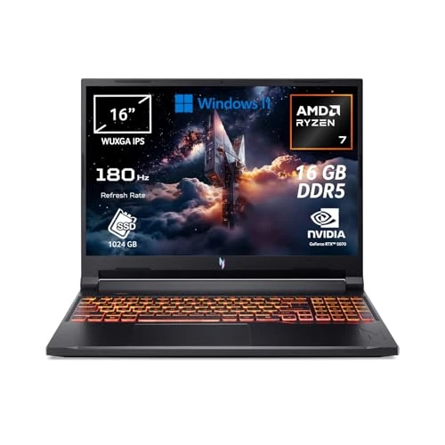 Offerta a tempo: acer Nitro V 16 AI ANV16-42-R9JL Notebook Gaming, NVIDIA GeForce RTX 5070 8 GB GDDR7, Processore AMD Ryzen™ 7 260, Ram 16 GB DDR5, 1024 GB SSD, Display 16" WUXGA IPS 180 Hz, Windows 11 Home - 0% da 1349.00 € a 1349.00 €