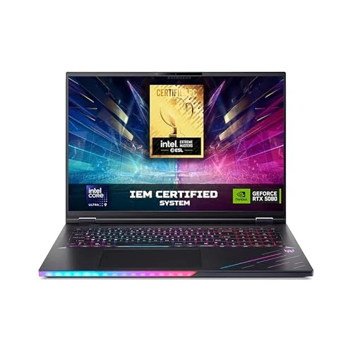 Offerta a tempo: Acer Predator Helios 18 AI PH18-73-901R Notebook Gaming, NVIDIA GeForce RTX 5080 16 GB GDDR7, Intel Core Ultra 9 275HX, RAM 32 GB, 2 TB SSD, Display 18" WQXGA IPS 250 Hz Mini LED, Windows 11 Home - 4% da 3637.31 € a 3499.00 €
