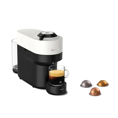 Limitiertes Angebot: Nespresso Krups Vertuo Pop Kaffeekapselmaschine, Kapazität: 560 ml, automatische Kapselerkennung, One-Touch-System, 4 Tassengrößen, verkürzte Aufheizzeit, nachhaltig, Coconut White, XN9201 von 99.99 EUR auf 61.42 EUR (Spare 39%)