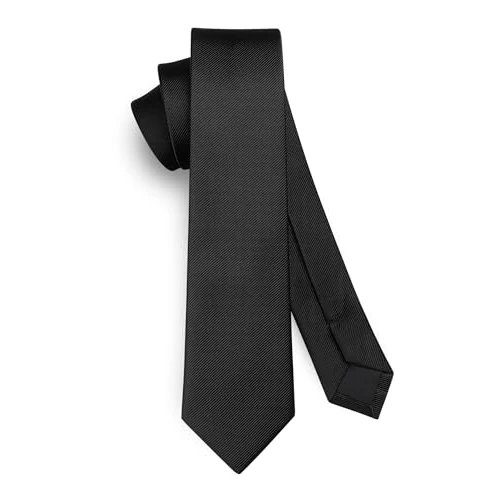 Oferta limitada: HISDERN Corbatas para hombre Corbatas delgadas de color sólido negro para hombres Corbata de boda Corbata de negocios formal clásica para hombres 6 cm de 11.99 € a 11.99 € (ahorro 0.00%)