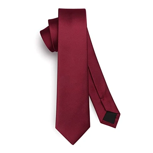 Limited-time offer: HISDERN Burgundy Tie Silk Skinny Tie Slim ties For Men Solid NeckTie Classic Formal Tie For Business Wedding(6cm) from 5.39 £ to 5.39 £ (save 0.00%)