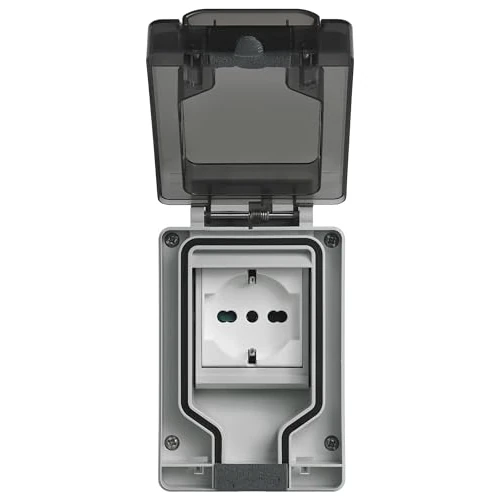 Offre limitée : BOÎTIER ÉTANCHE IP66 AVEC FICHE ENFICHABLE ET PRISE UNIVERSELLE STANDARD ITALIENNE P40 2 MODULES COULEUR BLANC 14962.U de 41.35 € à 41.35 € (0.00% de remise)