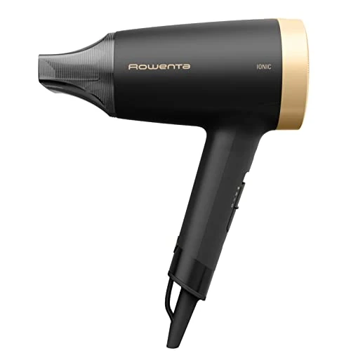 Rowenta Express Style Hair Dryer, Effiwatts Technology for Less Energy, Ion System Reduces Static and Frizz, Compact, Lightweight, Cool Air Touch, Black, CV1811F0