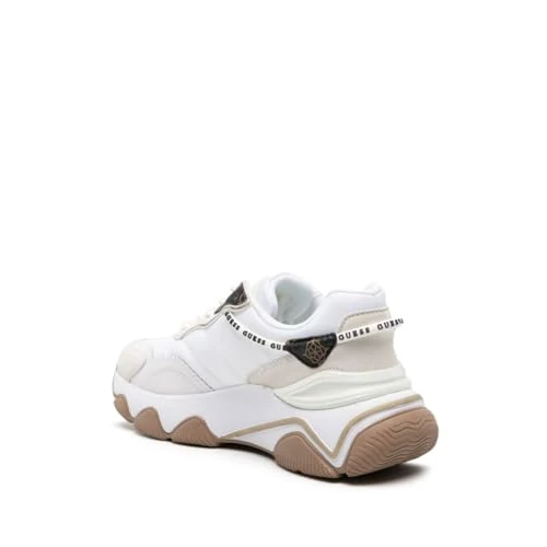 GUESS FL7MICFAL12 Women's Micola Mixed Leather Running S Trainers (White, UK 4)