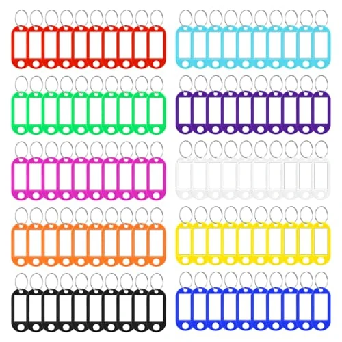 Offre limitée : Vicloon 100pcs Porte Étiquettes Cle,Porte-Clés en Plastique Plaques pour clés Multicolores avec Anneau pour Identificateur de Clé de Porte, Valise,Hôtel,Animal de Compagnie de 8.99 € à 8.99 € (0.00% de remise)