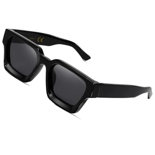 Zeitlich begrenztes Angebot: SHEEN KELLY Retro Rechteckige Sonnenbrille Herren Damen Polarisierte Dicke von 18.99 € auf 16.14 € (15% Rabatt)