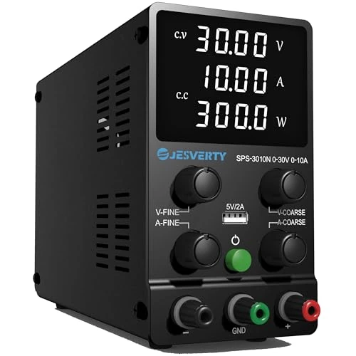 Offre limitée : Alimentation DC Variable, 30V 10A Régulable à Commutation Réglable DC Banc Alimentation Linéaire avec Affichage LED à 4 Chiffres de Haute Précision, Port USB 5V/2A, Réglages Grossiers et Fins de 56.98 € à 56.98 € (0.00% de remise)