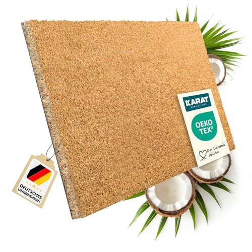 Offerta a tempo: KARAT Zerbino per Interni ed Esterni, in Cocco – Zerbino in Cocco – Protezione Invernale con Retro Antiscivolo per Porta di casa, Naturale, 60 x 90 cm, 1,7 cm - 0.00% da 21.90 € a 21.90 €