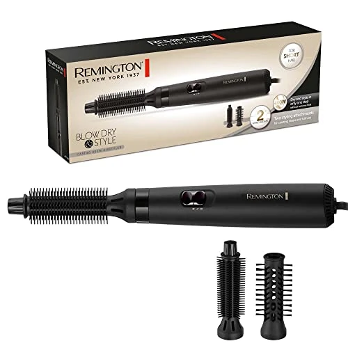 Zeitlich begrenztes Angebot: Remington Warmluftbürste [inkl. 2 Aufsätze: 19mm & 25mm Rundbürste] Blow Dry&Style (trocknet & stylt für Form & Fülle ideal bei kurzem Haar) 2 Heiz-&Gebläsestufen, Airstyler AS7100, Schwarz von 29.99 € auf 21.89 € (27% Rabatt)