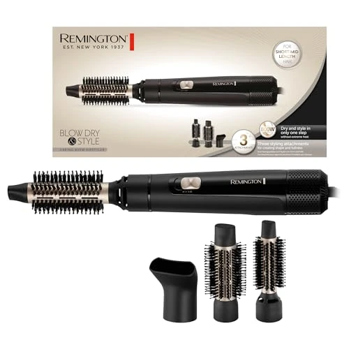 Offre limitée : Remington Brosse à Air Chaud AS7300 – 3 Accessoires Inclus (25mm, 38mm, Buse) – Sèche & Coiffe pour Volume et Style – 2 Niveaux de Chauffage/Soufflage de 39.73 EUR à 29.40 EUR (remise 26%)