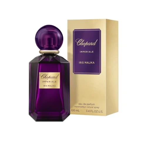 Chopard Iris Malika 100 ml – Eau de Parfum voor vrouwen – amber bloemengeur – boeiende noten van iris, jasmijn, specerijen, tonkaboon en cistus – parfum voor dames – paarse glazen fles