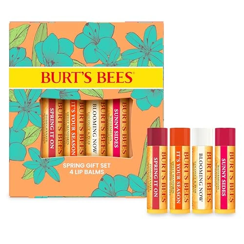 Burt's Bees Lippenbalsem Gift Set, Granaatappel, Kokosnoot & Peer, Watermeloen, Zoete Mandarijn, Net geplukt, 4x4.25g