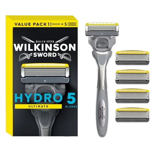 Offerta a tempo: Wilkinson Sword Hydro 5 Ultimate Confezione con 1 rasoio + 4 lame di ricambio - 40% da 18.99 € a 11.30 €