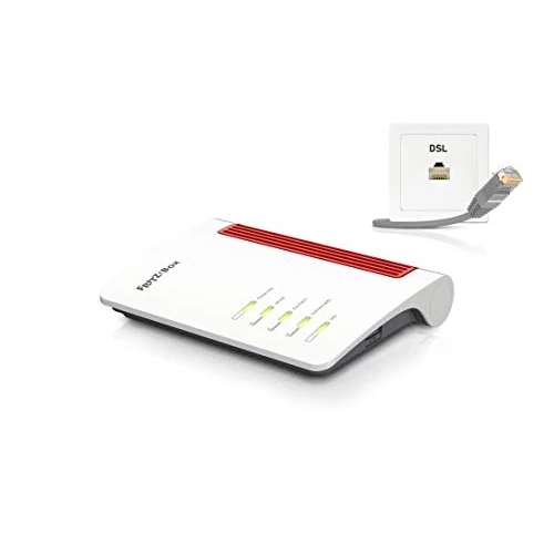 AVM FRITZ!Box 7530 - Router WLAN AC+N (DSL/VDSL 866 Mbit/s (5 GHz) e 400 Mbit/s (2,4 GHz), fino a 300 Mbit/s con VDSL-SSupervectoring 35b, rete Wi-Fi, base DECT, server multimediale, rosso, bianco)