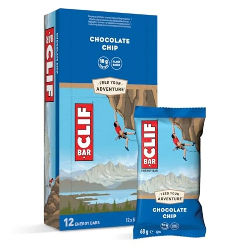 Offerta a tempo: CLIF BAR | Barretta Energetica | Chocolate Chip | Barretta proteica vegetale per Corsa, Allenamento per maratone, Ciclismo e Sport di Resistenza | Snack energetico Naturale | 12 x 68 g - 12% da 29.88 € a 26.20 €