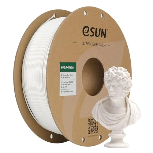 Limitiertes Angebot: eSUN Aufgerüstet Matte PLA 3D Drucker Filament, Matte PLA Filament 1.75mm, Maßgenauigkeit +/- 0.05mm, 1kg Spule (2.2 LBS) 3D Druck Filament für 3D Drucker, Matte Milchig Weiß von 21.99 EUR auf 14.32 EUR (Spare 35%)