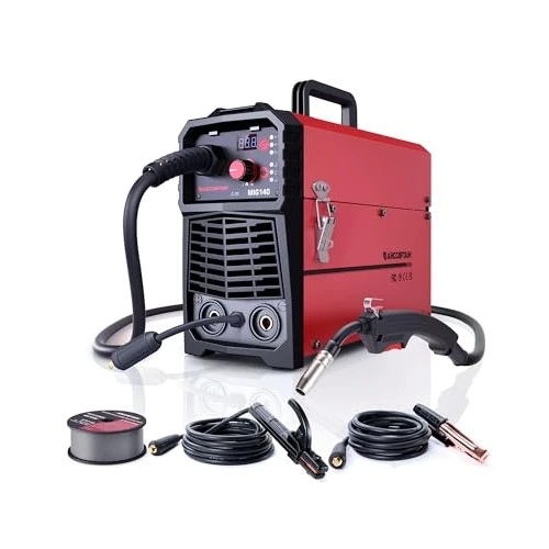 Limitiertes Angebot: ARCCAPTAIN MIG MAG Schutzgas Schweißgerät IGBT 140A AC230V, 5 in 1 Kombi Schweißgerät mit Fülldraht (FCAW) /MMA E-Hand/Lift TIG mit Synergischem Drahtvorschub, mit 1kg Fülldraht 0,8mm von 169.99 EUR auf 137.19 EUR (Spare 19%)