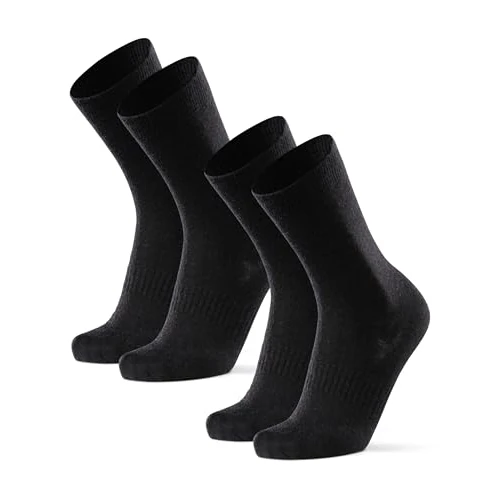 DANISH ENDURANCE Merino Liner Wandersocken, Unterziehsocken, Anti-Blasen Socken, Unisex, für Herren & Damen, 2 Paar, Schwarz, 35-38
