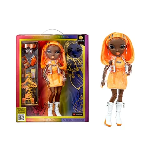Zeitlich begrenztes Angebot: Rainbow High Modepuppe – Michelle ST.Charles - Orangefarbene Puppe – Modisches Outfit & 10+ farbenfrohe Spiel-Accessoires - Für Sammler und Kinder im Alter von 4-12 Jahren von 36.99 € auf 18.75 € (49% Rabatt)