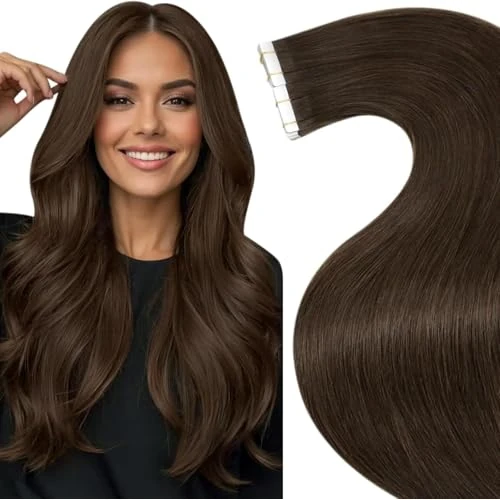 Oferta limitada: LaaVoo Extensiones Adhesivas Marron Extensiones Pelo Natural Adhesivas Castaño Extensiones Adhesivas Remy 20piezas/50g 60cm/24Pulgadas #4 de 207.90 € a 31.08 € (ahorro 85.05%)