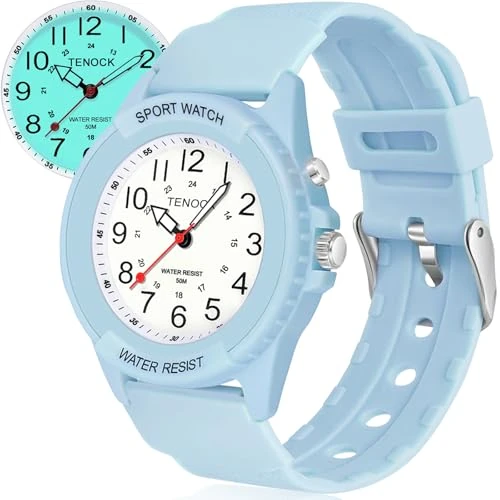 TENOCK Herren Sportliche Armbanduhr Analog Herren Analoge Quarz Uhr 50M Wasserdicht Uhr Armbanduhr mit Nachtlicht für Modischer Casual-Matching oder Sportliche Aktivität(Blau)