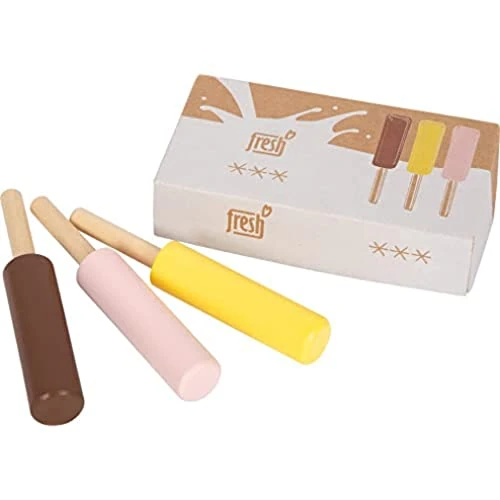 small foot Gelato "fresh" al latte, in legno small foot su stecco , accessori per negozio e cucina per bambini, giochi di ruolo da 3 anni, 12351