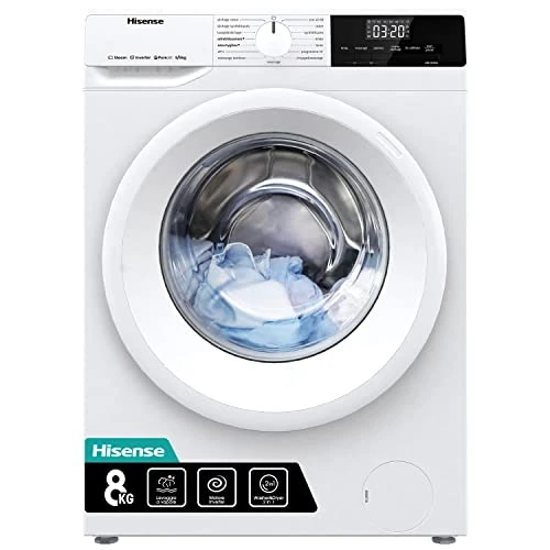 Offerta a tempo: Hisense WDQE8014EVJM Lavasciuga 8 Kg, 1400 rpm, 15 Programmi automatici, Rapido, Vapore, Motore Inverter, Standard Classe Efficienza Energetica D, Display LED, Bianco - 5% da 379.00 € a 359.00 €