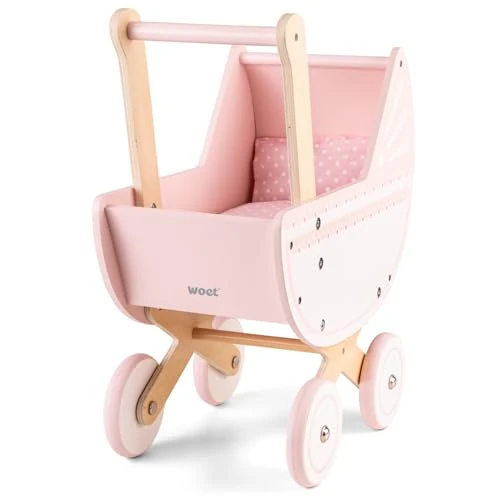New Classic Toys Poussette pour poupée avec literie-Rose, 10761 Taille Unique