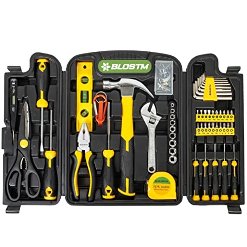 Offerta a tempo: BLOSTM Kit di attrezzi da 54 pezzi – Kit di attrezzi per ufficio e casa con strumenti manuali essenziali per progetti fai da te e riparazioni domestiche – Include scatola portaoggetti portatile - 0.00% da 26.39 € a 26.39 €