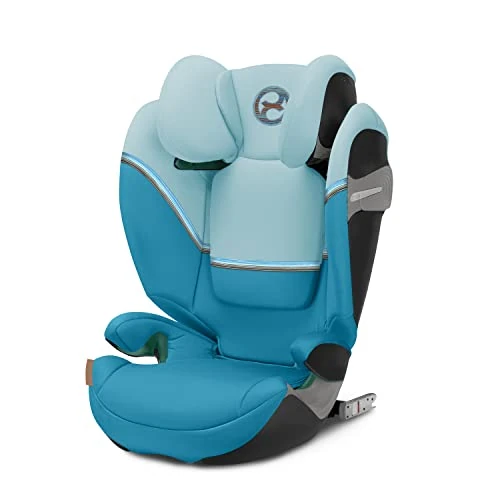 CYBEX Gold fotelik dziecięcy Solution S2 i-Fix, Do samochodów z i bez ISOFIX, 100–150 cm, Od ok. 3 do 12 lat (15–50 kg), Beach Blue