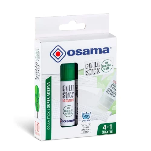 Zeitlich begrenztes Angebot: Osama – Klebestift Extra Stark, 5 Stück, 10 g-Klebestift-Set, Ideal für Schul- und Schreibbedarf, Büro und Uni - gleitend, resistent und für Kinder geeignet, klassische Natural von 4.92 € auf 4.18 € (15% Rabatt)