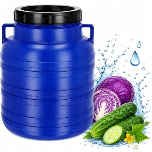 Offerta a tempo: KADAX Grande Barile in Plastica, Tanica con Coperchio per Conservazione degli Alimenti, Fusto in HDPE con Bocca Larga, Contenitore per Acqua (10 L) - 0.00% da 19.09 € a 19.09 €