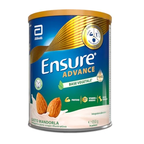 Limited offer: Ensure Advance Integratore con Proteine Vegetali in Polvere, con 27 Vitamine e Minerali, Integratore Alimentare con Proteine 100% Vegetali, Calcio e HMB, Confezione 850g, Gusto 100% Vegetale from 46.19 EUR to 26.99 EUR (save 42%)