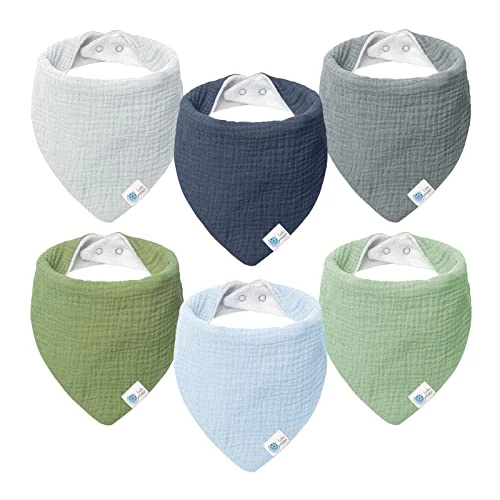Oferta limitada: lulumoon Babero triangular para bebé, muselina para bebé, para niños y niñas (6 unidades, Río) de 18.99 EUR a 16.14 EUR (ahorro 15%)