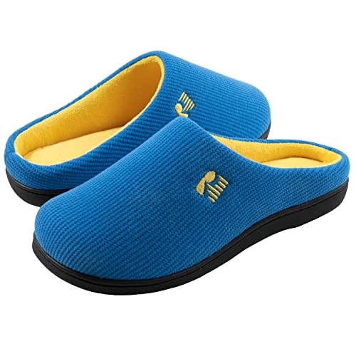 RockDove Zapatilla de dos tonos y espuma viscoelástica para Hombre, 40/41 EU, Azul y Amarillo