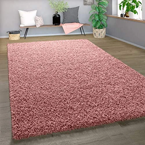 Paco Home Tapis Salon, Chambre/Poils Longs Shaggy Motifs Coloris Et Tailles Variés, Dimension:160x220 cm, Couleur:Pink 4
