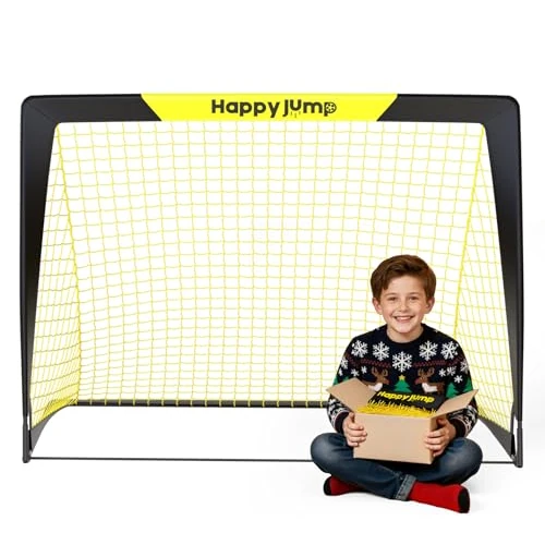 Zeitlich begrenztes Angebot: Happy Jump Pop-Up Fußballtor –90x67 cm, 1 Tor, Schwarz Gelb | Faltbares Tor aus Glasfaser für Kinder & Erwachsene | Ideal für Garten & Park von 17.99 € auf 15.29 € (15% Rabatt)