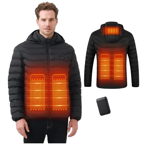 Offerta a tempo: Mincoo Giubbotto Riscaldato con Power Bank 10000mAh - Giacca Riscaldato con Cappuccio 5 Zone di Calore, 3 Livelli Doppi Controlle per Il Lavoro All'aperto Sci Trekking - 0.00% da 129.99 € a 129.99 €