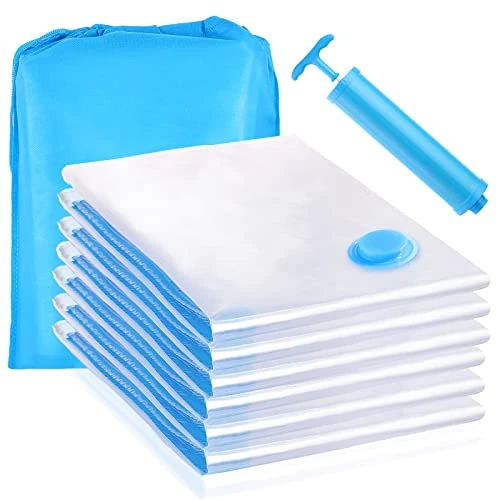 Tijdelijke aanbieding: AiQInu Set van 6 (60 x 80 cm) vacuümzakken voor kleding, met 1 handmatige pomp en 1 opbergtas, herbruikbaar, opbergtas van 16.74 EUR naar 16.74 EUR (korting 0%)