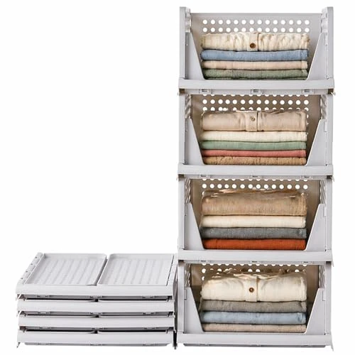 Tijdelijke aanbieding: RMAN 4 stuks Kledingkast organizer stapelbare opbergsysteem voor kleding van 35.90 € naar 35.90 € (0.00% korting)