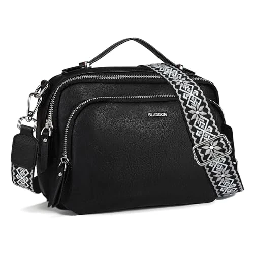 Tijdelijke aanbieding: Gladdon Kleine schoudertas voor dames, crossbody bag met 3 ruime vakken, handtas van PU-leer, modieuze handtassen met verstelbare en afneembare schouderriem van 24.99 € naar 24.99 € (0.00% korting)