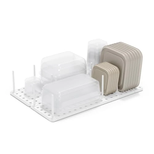 Limited offer: Umbra Peggy Kitchen Drawer Cupboard Organizer Tray - Adjustable Storage System For Food Containers, Cookware, Serveware, Utensils and More, White from 23.18 EUR to 20.63 EUR (save 11%)