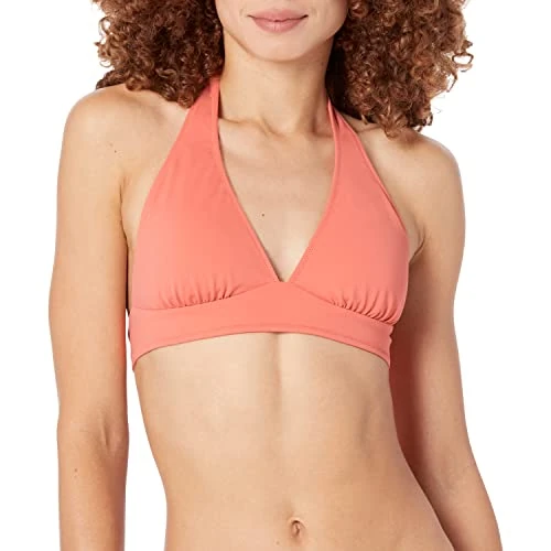 Limited-time offer: Amazon Essentials Women's Light-Support Tie Halter Bikini Swimsuit Top (Available in Plus Size), Coral Pink, 14 from 11.80 £ to 10.00 £ (save 15%)