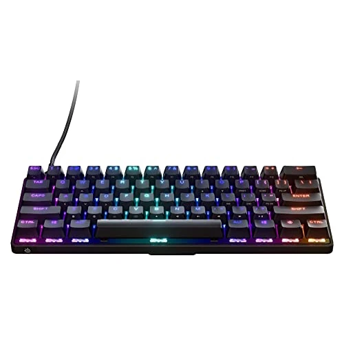 Offerta a tempo: SteelSeries Apex 9 Mini - Tastiera meccanica da gaming - Switch ottici - Azionamento a 2 punti - Forma compatto mini 60% per eSport - Switch intercambiabili a caldo - Layout americano (QWERTY) - 13% da 139.99 € a 122.18 €