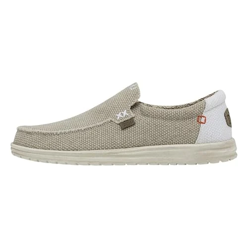 Limited-time offer: HEYDUDE Men's Mikka Braided Slip On Loafer, Off White Size 15 | with Elastic Laces, Ultralight Outsole and Cork Insole from $64.99 to $33.87 (save 47.88%)